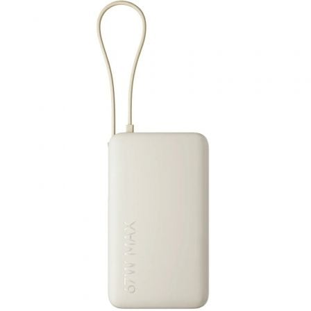 Powerbank 10000mAh Xiaomi 67W Power Bank Integrated Cable/ 67W/ Beige/ Incluye Cable USB Tipo-C - Frikibase
