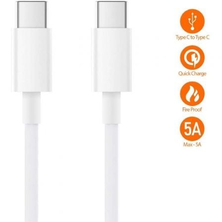 Cable USB 2.0 Tipo C Xiaomi SJV4108GL/ USB Tipo-C Macho - USB Tipo-C Macho/ 1.5m/ Blanco - Frikibase