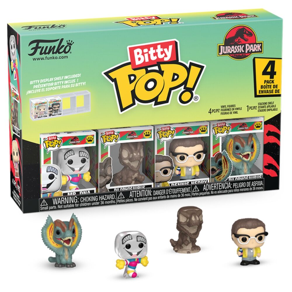 Blister 4 figuras Bitty POP Jurassic Park Mr. DNA - Frikibase.com