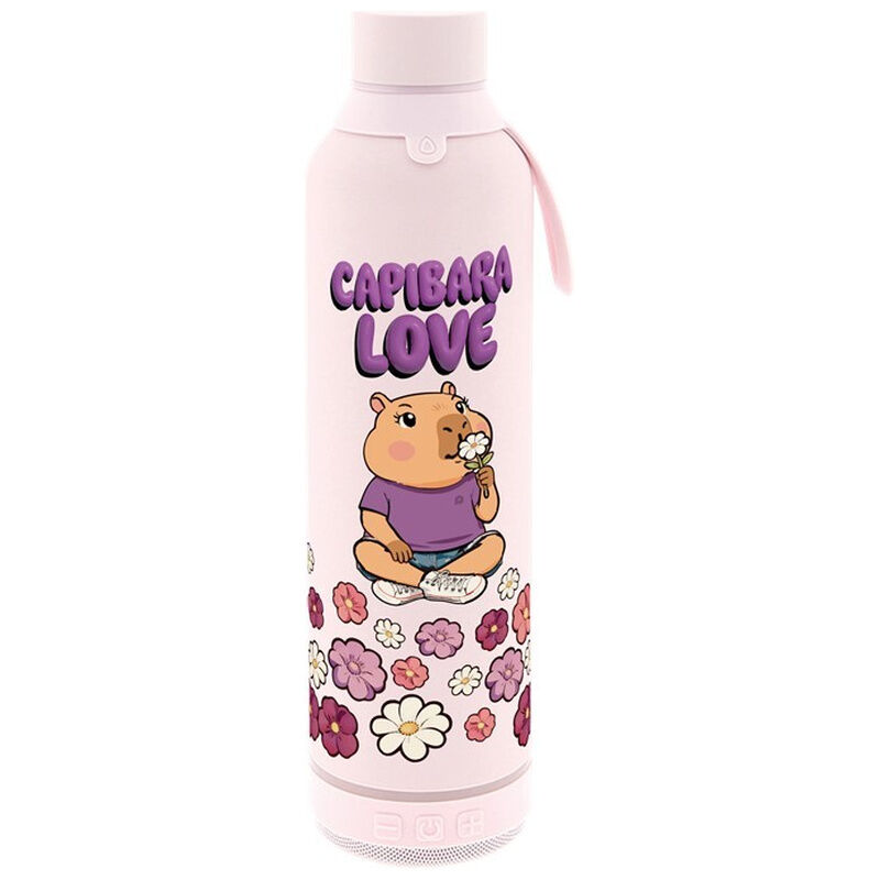 Botella termica con altavoz Love Capibara 600ml - Frikibase.com