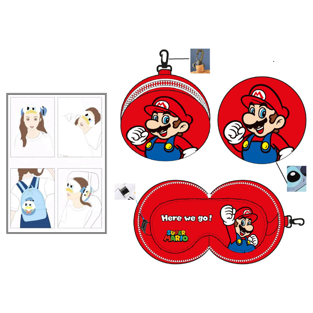 Cojin viaje antifaz Super Mario Bros - Frikibase.com