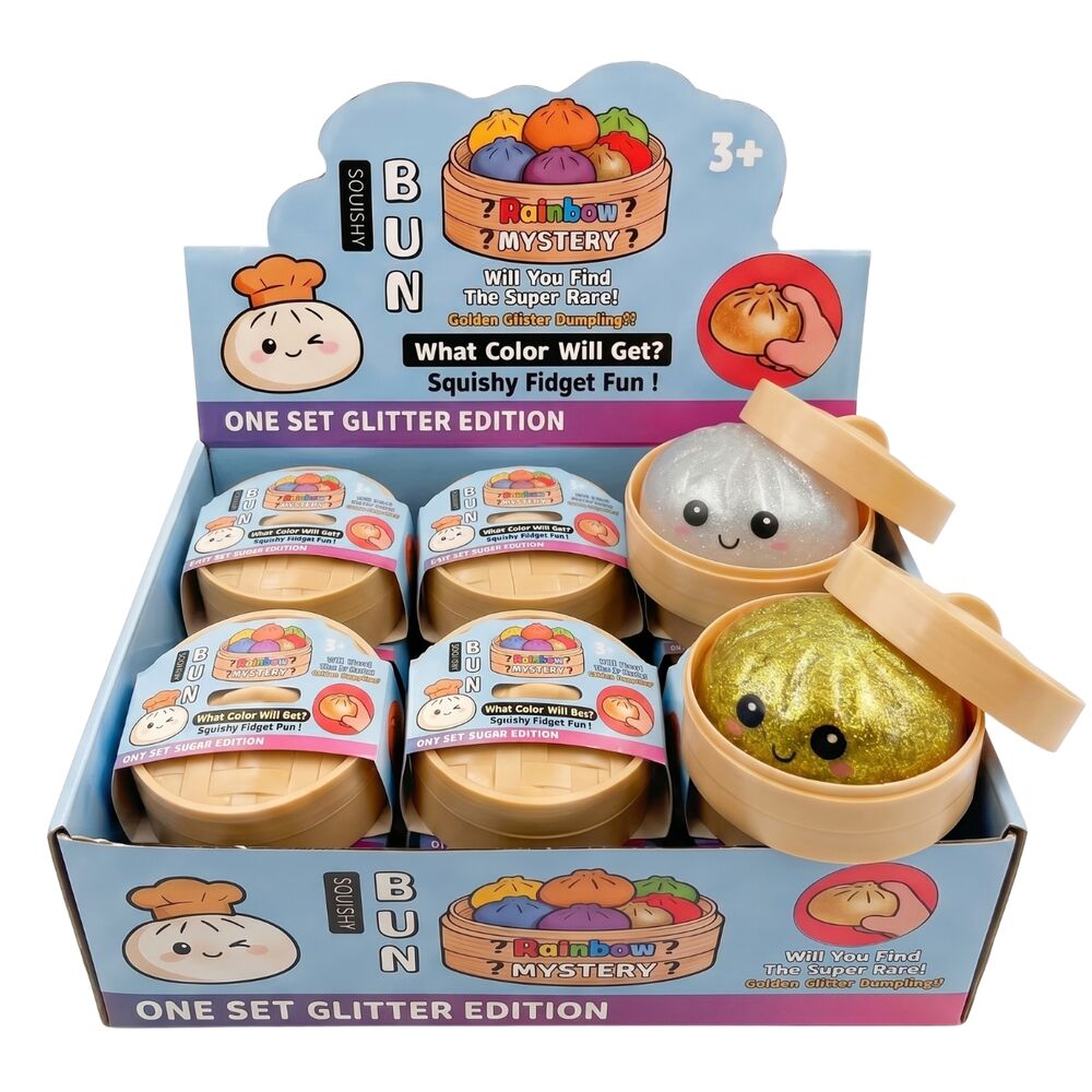 Juguete antiestres sorpresa Squishy Glitter Dumpling 10cm surtido - Frikibase.com
