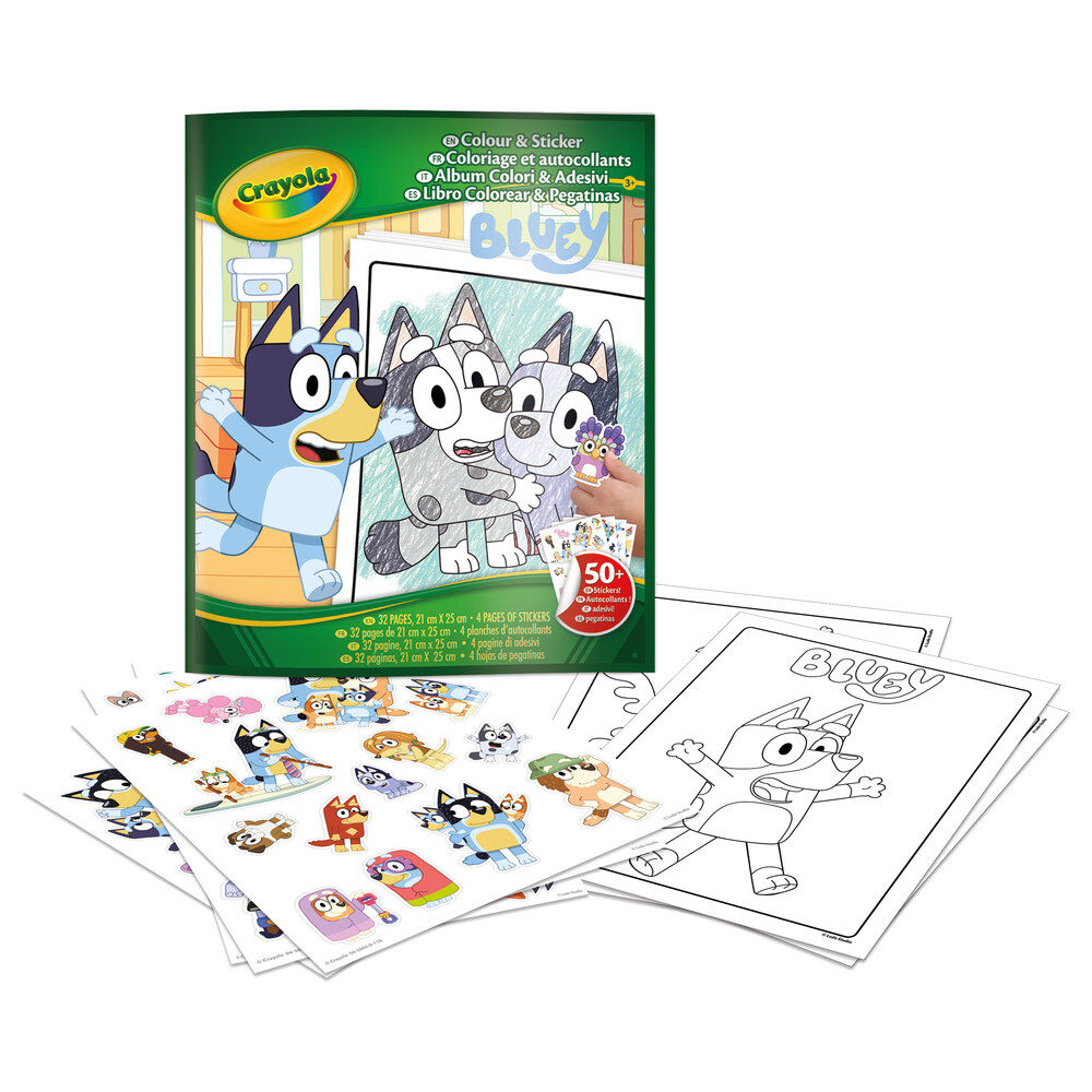 Libro colorear + stickers Bluey - Frikibase.com