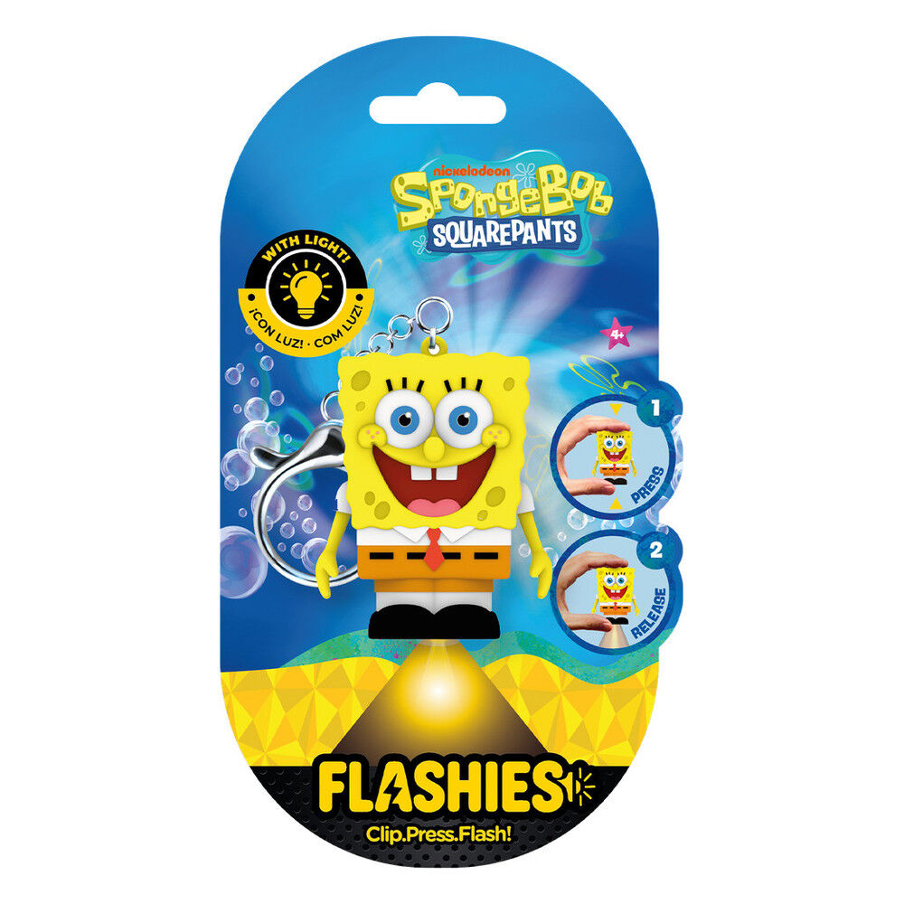 Llavero figura 3D con luz Bob Esponja Flashies - Frikibase.com