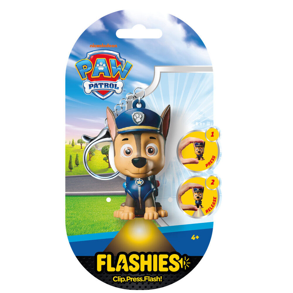 Llavero figura 3D con luz Chase Patrulla Canina Paw Patrol Flashies - Frikibase.com