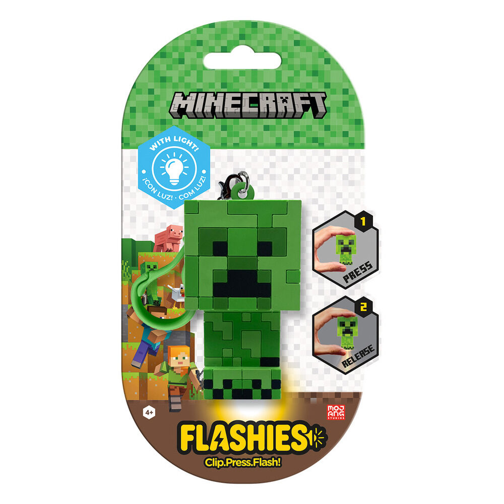 Llavero figura 3D con luz Minecraft Flashies - Frikibase.com