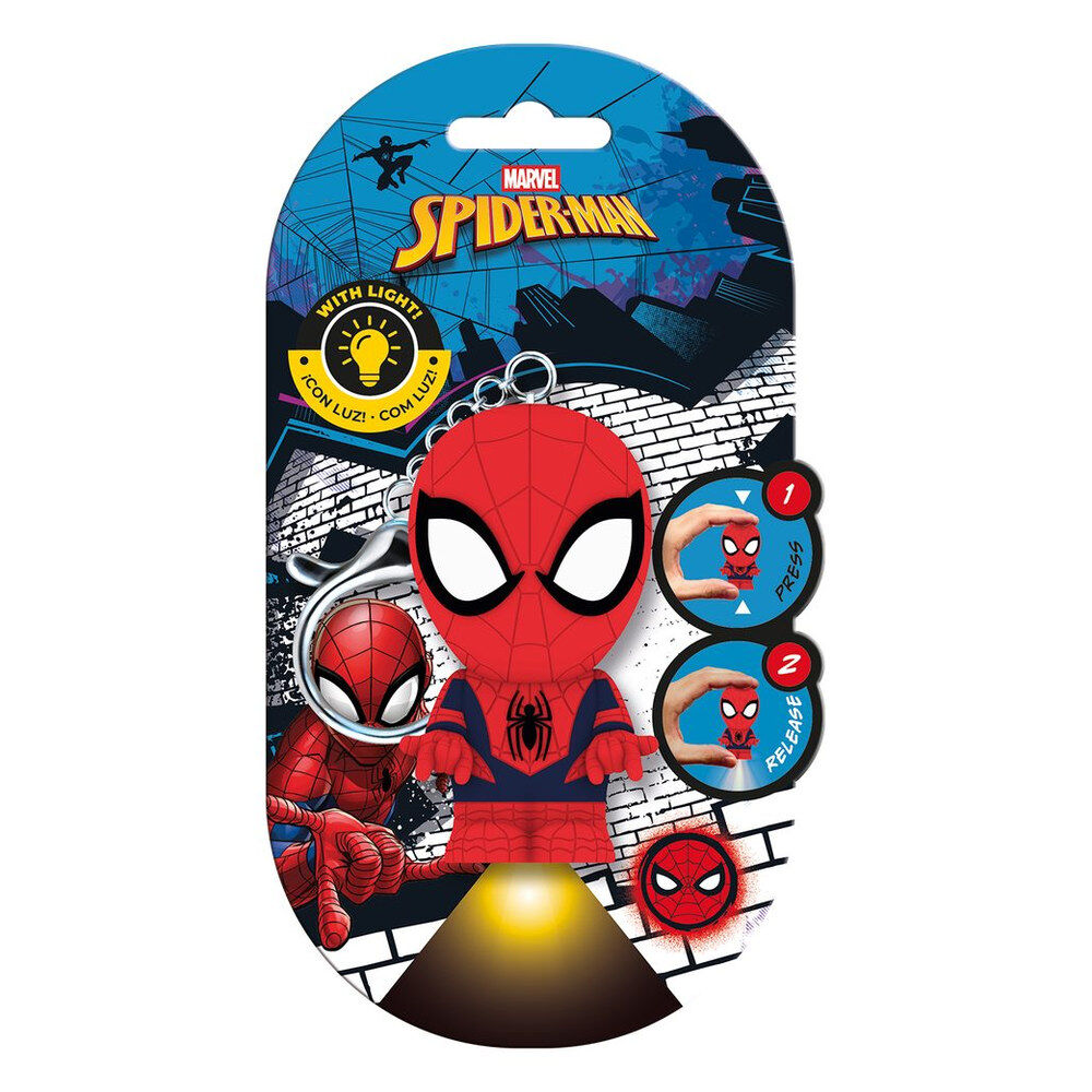 Llavero figura 3D con luz Spiderman Marvel Flashies - Frikibase.com