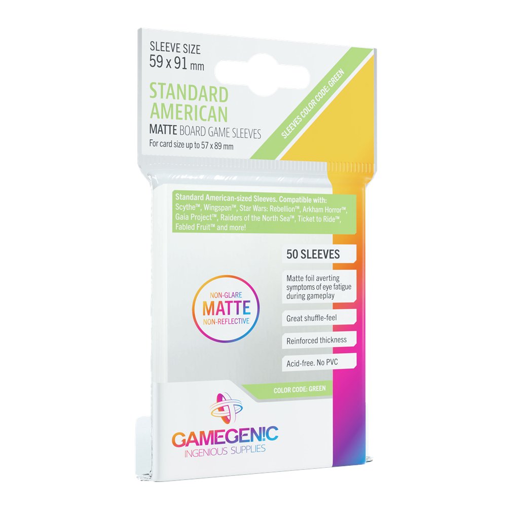Matte Standard American Boardgame Sleeves 59x91m - Accesorios y Marketing Coleccionable - Frikibase.com