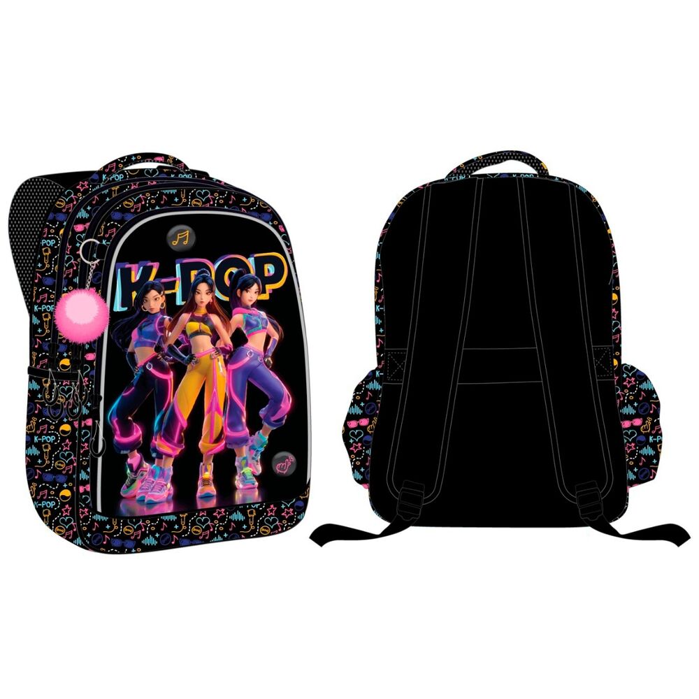Mochila llavero pompon + pines metal KPop 43cm - Frikibase.com