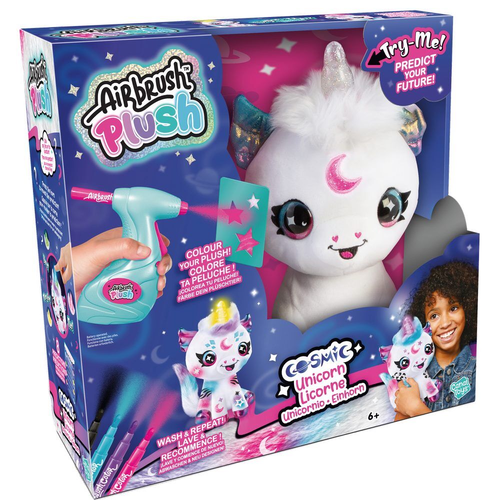 Peluche unicornio aerografo luz sonidos Airbrush Plush - Frikibase.com