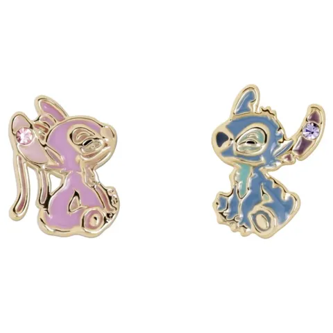Pendientes Angel & Stitch Disney plata - Frikibase.com
