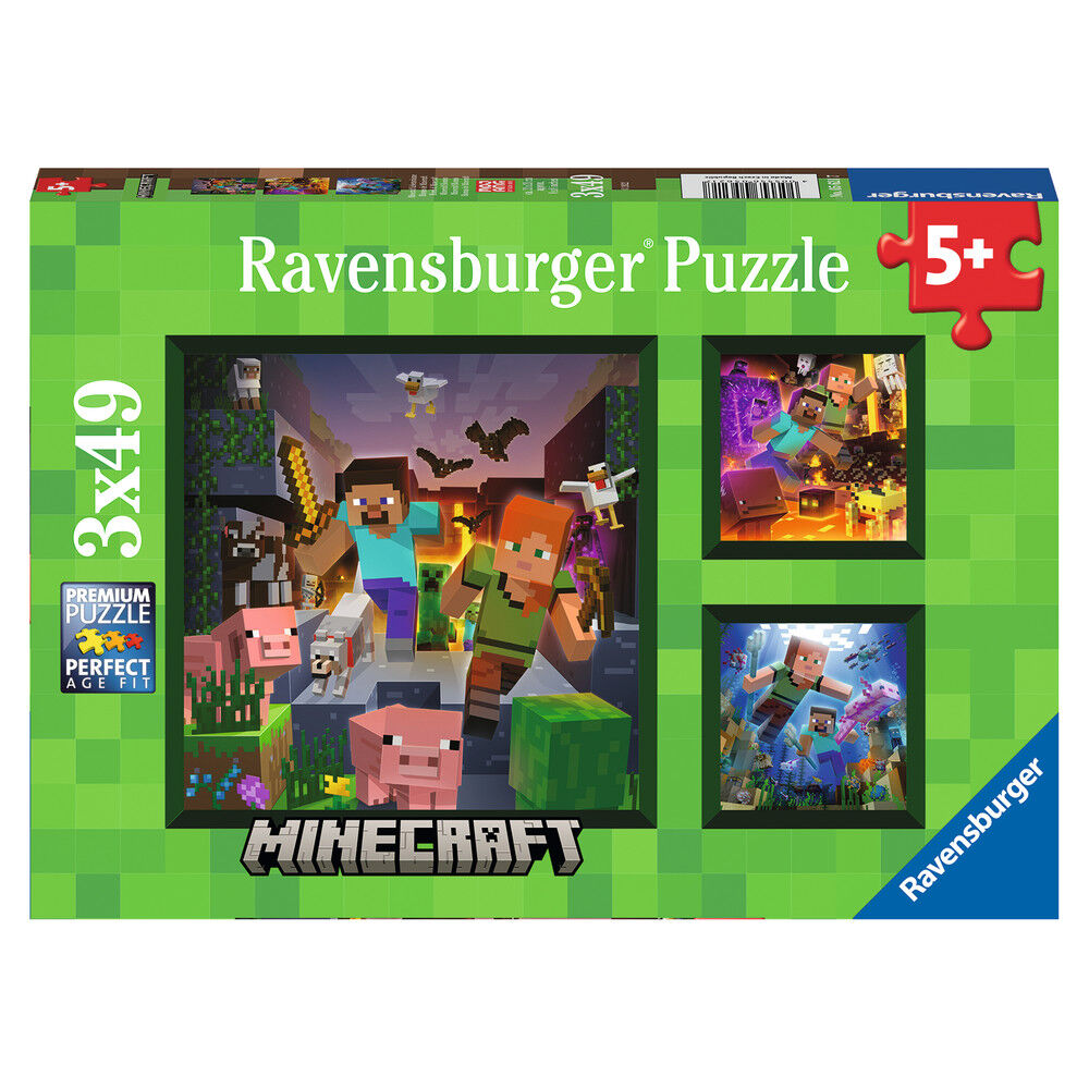 Puzzle Minecraft 3x49pzs - Frikibase.com