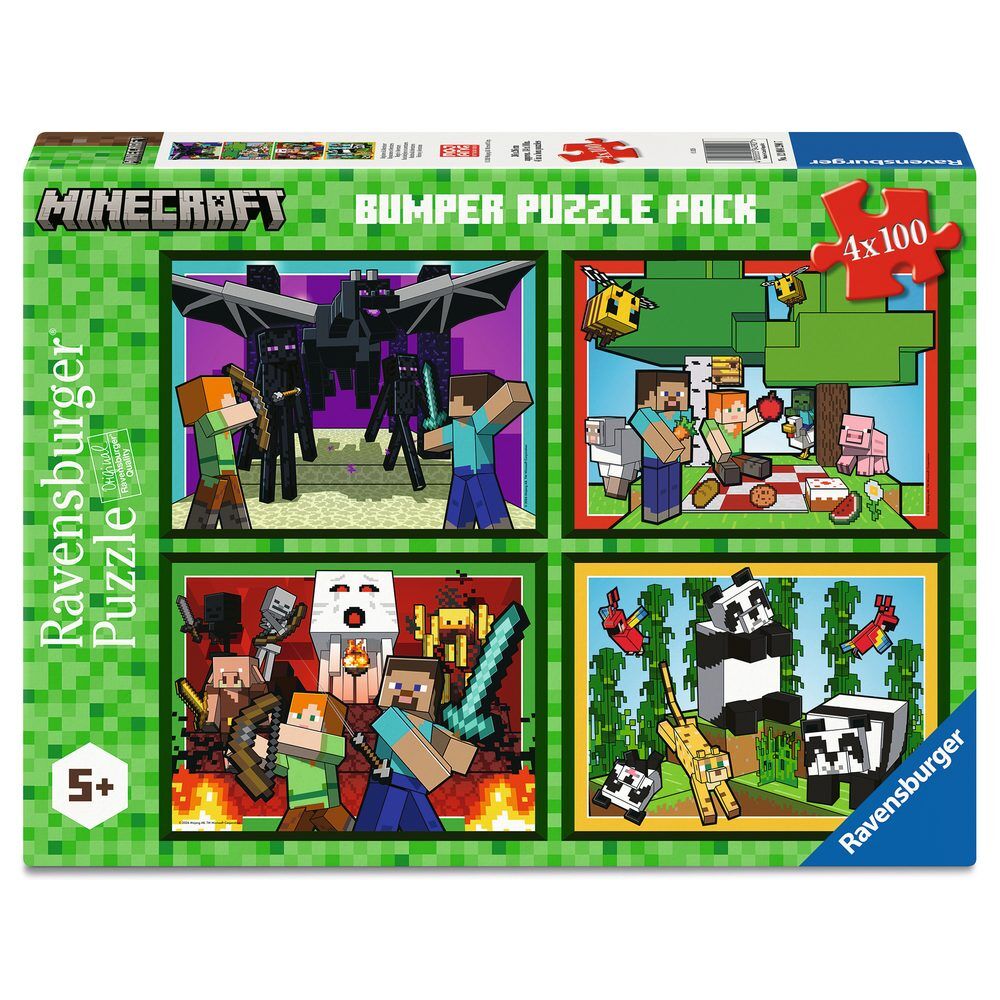 Puzzle Minecraft 4x100pzs - Frikibase.com