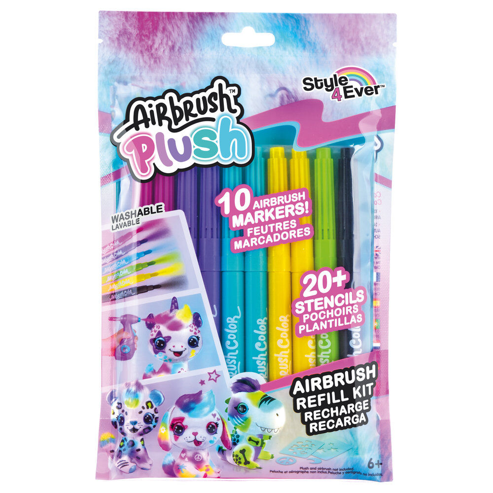 Recambio aerografo 10 rotuladores lavables Airbrush Plush - Frikibase.com