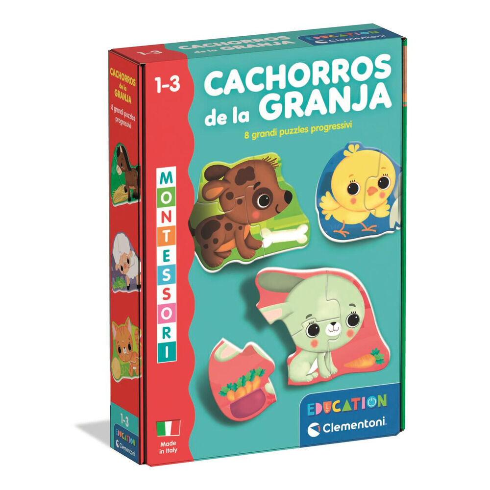 Rompecabezas Montessori cachorros de la granja - Frikibase.com