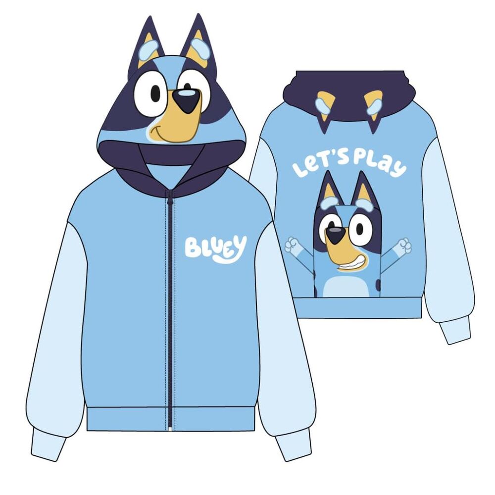 Sudadera capucha cremallera Bluey - Frikibase.com