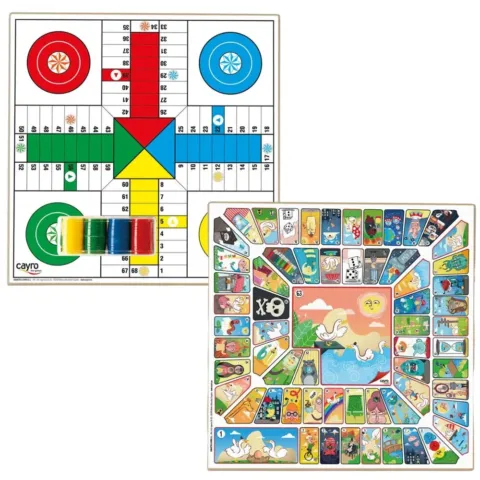 Tablero Parchis & Oca madera con accesorios - Frikibase.com