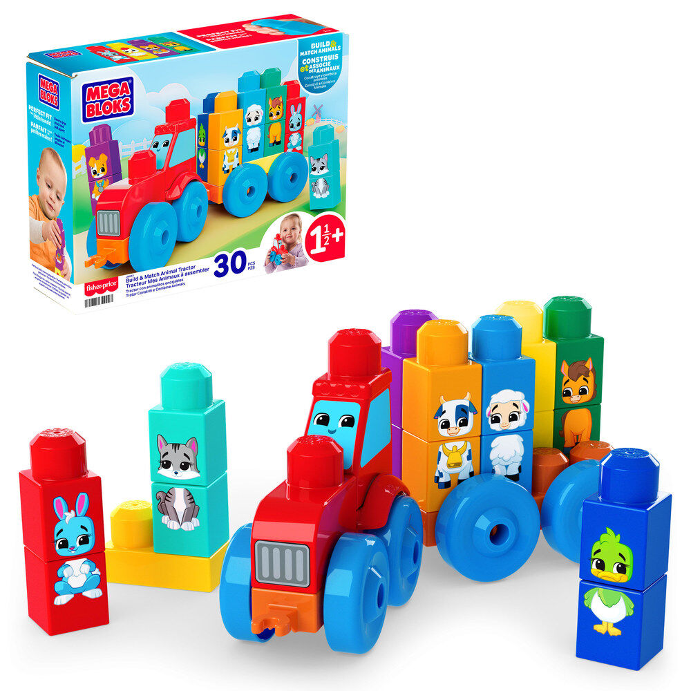 Tractor Animalitos Encajables MEGA Bloks 30pzs - Frikibase.com