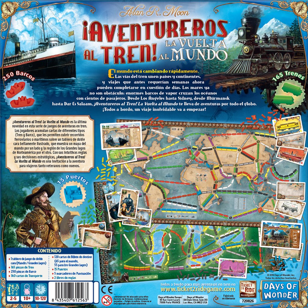 ¡Aventureros al Tren! La Vuelta al Mundo - Juego de tablero - Frikibase.com